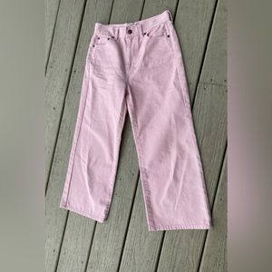 BCBGeneration - Woman’s blush pink wide leg cropped mid rise jeans, Siz…